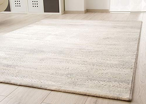 Steffensmeier Kurzflor Teppich Structured Shine | Wohnzimmer | Modernes Design | Vintage Grau, Größe: 120x170 cm