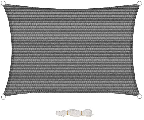 EUGAD Tenda a Vela Ombreggiante Parasole Protezione HDPE Raggi UV 95% per Esterno Giardino per Esterno, Giardino e Terrazza, Piscina