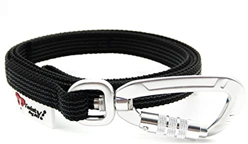 Twinkys Dog Style Hundeleine gummiert mit Sicherheitskarabiner 15 mm breit für Hunde bis 50 kg - OHNE Handschlaufe 1 Meter Schwarz Made in Germany