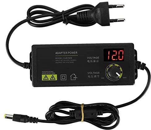 Einstellbares Netzteil, 60W 5A 3-12V Universal Interferenz Netzteiladapter, Einstellbare Spannung Motordrehzahlregelung Dimmbares Netzteil…
