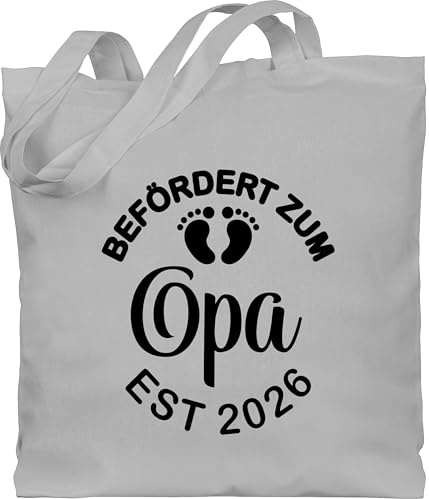 Baumwolltasche - Geschenke - Befördert zum Opa 2026 - schwarz - Unisize - Hellgrau - geschenk batertag baumwoll-einkaufstasche für fater tag langer henkel opas vateetag stoffbeutel großväter