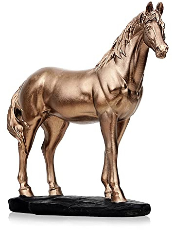 Statue Skulptur Pferd Deko, Kunstharz Pferdekopf Dekoration, Vintage Pferd Statue Dekoration Hat Eine Erfolgreiche Bedeutung, Tier Sammlerstück Ornament für Desktop, Büro, Wohnzimmer 31.5*9*28cm