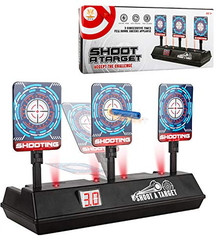 Electronic Digital Target for Nerf Guns - Auto-Reset Intelligent Light Sound Effect Scoring Target Gifts for Kids, Boys Birthday & Xmas