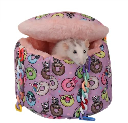 Jevnd Rat Hammock for Cage, Warm Sleeping Nest Bed with Privacy Cover