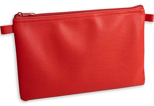 effektivo Banktasche mit Reißverschluss, Kunstleder, 27 x 17 cm, passend für Dokumente bis DIN A5