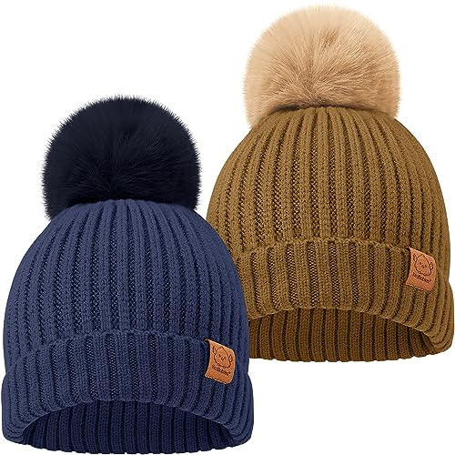 KeaBabies 2-Pack Bambino Berretto Neonato, Morbido e Confortevole Ragazzi e Bambini, Berretto Invernale e Autunnale (Blast)