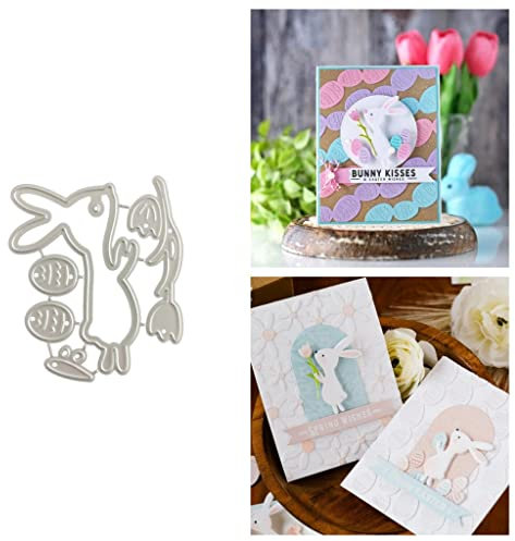 Sredwtk Blumen Hase Stanzschablonen Frühling Cutting Dies Prägeschablonen Stanzformen Schablonen Für Scrapbooking, Fotopapier 3D Karten Handwerk Prägen DIY Herstellung Geschenk