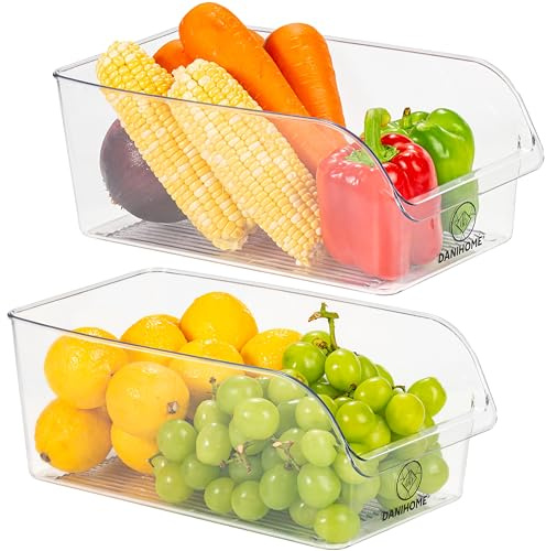 DANIHOME® KitchenClear 2X - 2er Kühlschrank Organizer Set - Ordnungssystem Küche - Aufbewahrung & Organisation Kühlschrank & Schminke - Fridge Organizer Bad