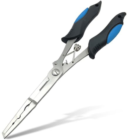 Angelzange Angelhakenentferner Edelstahl Angelzange Hakenentferner Multifunktionszange Salzwasser und Süßwasser 22,8 cm