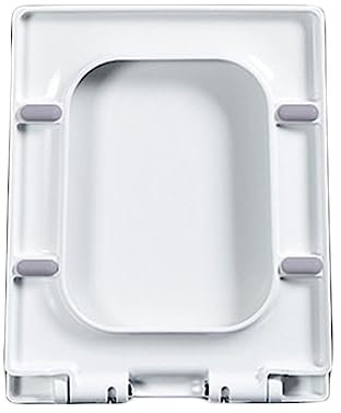 Flipped Warmth Abattant WC Rectangulaire, Abattant Toilette en Uréa-Duroplast, Couvercle De Toilette avec Charnières en Acier Inoxydable, Lunette WC Blanc,05A