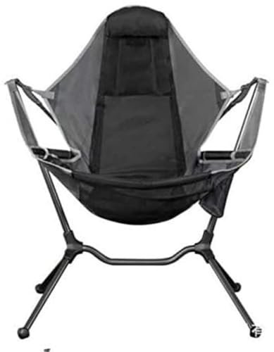JYARZ Campingstuhl Outdoor-Klappstuhl Tragbarer Hocker Klappschaukel Outdoor-Relax-Stühle Mit Fußschemel Für Camping-Strandangeln Anglerstuhl Faltstuhl (Color : Grey)