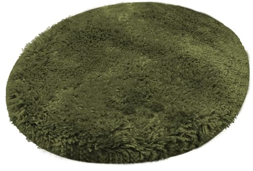 Reyox Tapis Salle de Bain en Microfibre, Tapis de Bain Contour WC Antidérapant Absorbant Doux, Couvercle du WC Vert armée Couvercle de Toilett