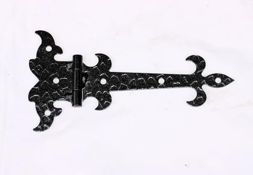 UHRIG Schmiedeeisen Ladenband, Scharnier, Beschlag für Fensterläden, Möbel, Küche, Truhe, Garten, uvm. (Scharnier klein 19,8cm lang)