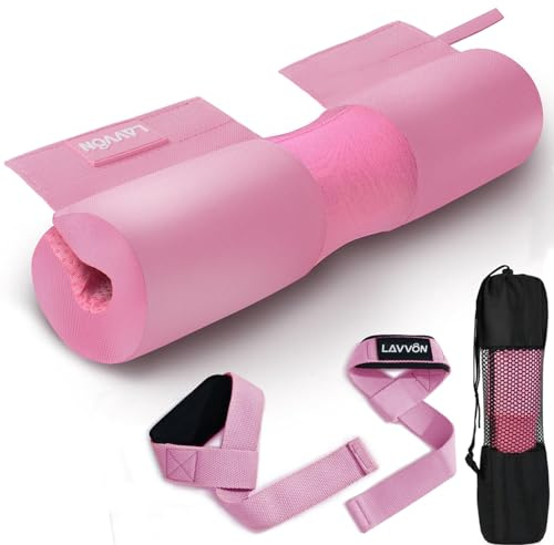 Langhantel Polster Set, Nylon-Hip Thrust Pad mit Klettverschluss -Polsterung für Squats,Booty Training -Hantel Nackenpolster,Gym Fitness -Mit Fußschlaufen, Zughilfen für Krafttraining