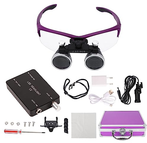 2,5-fache Am Kopf Montierte Lupe, Dentallupe Mit LED-Licht, Tragbare, Verstellbare, Langlebige Lupe(EU)