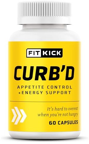 FITKICK Curb’D Capsules – Non-Prescription Appetite & Craving Support, Energy & Focus Formula with Natural Extracts – Raspberry Ketones, Green Coffee Bean & Citrus Aurantium – 60 Vegan Capsules