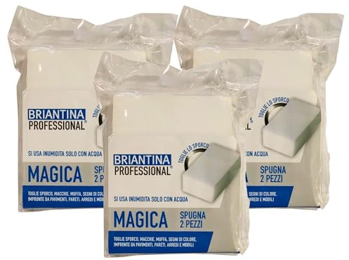 Spugna Magica, Toglie Sporco, Macchie, Muffa, Segni Di Colore, Impronte Da Pavimenti, Pareti, Arredi e Mobili. Si Usa Inumidita Solo Con Acqua (Confezione Da 2 Pezzi) (3 Confezioni)