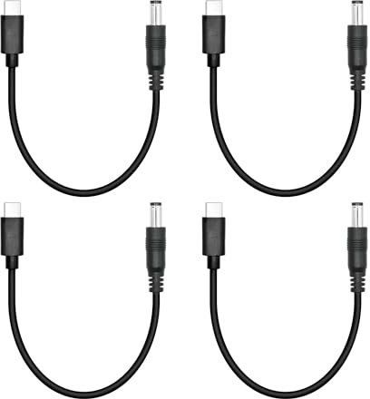 4Pcs Short DC 5.5mm x 2.1mm to Micro USB Power Cord 6inch, DC 5521 Male to Micro USB Male Plug 5V 3A Power Charging Cable Extension Cord, for Small Fan, Bedside Lamp Etc Other USB Type C Equipment