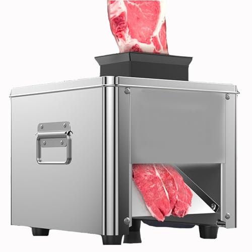 ZYJIX 850w Fully Automatic Meat Slicer,Electric Food Slicer,150kg/H,3.5mm Slice Thickness,Deli Food Slicer,For Meats, Vegetables,Cheese, Bread