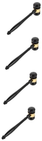 Lurrose 4pcs Handheld Wooden Gavel Comfortable Grip for Lawyers and Judges Auction Hammer for Courtroom Use Smooth Finish and Practical Design