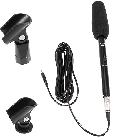 FUNOMOCYA Microfono Registrazione Portatile Per Fotocamera Microfono Esterno Per Live Streaming Compatibile Con Smartphone e Nero