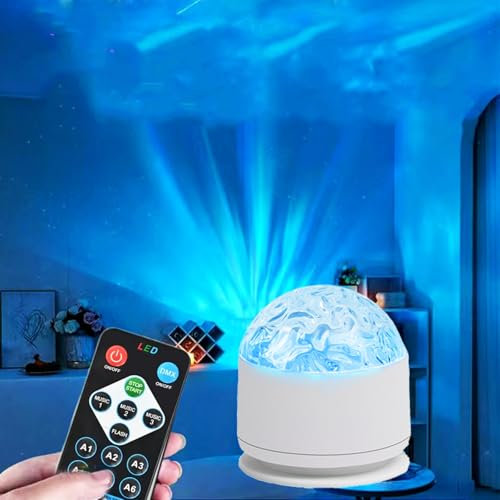 Neioaas 2 in 1 Northern Lights Projector, 16 Color Aurora Night Light Projector,Remote Galaxy Light Projector,USB Recharge Ocean Wave Projector for Playroom Birthday Kids Teen Gift (Aurora & Wave)