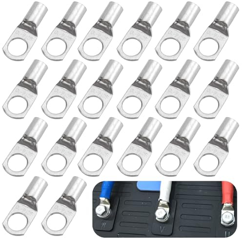 20 Stück Batterieklemmenverbinder, Kabelklemmen SC16-10 Batterieklemmen Hochleistungskupferkabelschuhe Kabelverbinder Autobatterieklemmenverbinder