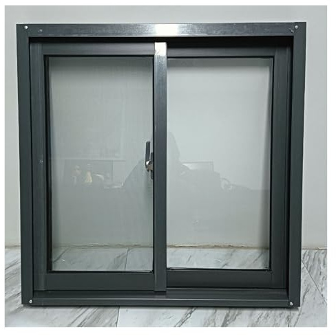 Finestre scorrevoli Finestra da tetto per interni ed esterni con vetro temperato trasparente, finestre scorrevoli orizzontali con bloccaggio in alluminio per casa, rimorchio per merci, capannoni, case