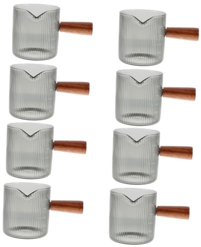 Ciieeo 4 Juegos Taza De Leche Jarra De Leche Taza De Café Cremera De Madera Vaso De e Mini Jarra De Salsa Para Crema De e De Espuma De Jarabe Vidrio 2 Piezas * 4