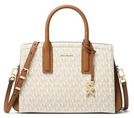 Michael Kors Laila Small Satchel, Gold-Tone Hardware/Vanilla/Acorn
