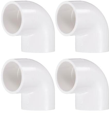 QUARKZMAN 4pz Gomito a 90 Gradi Raccordi per Tubi 1 2 Vie PVC Grado Mobili Connettori Angolo Gomito Uscita Laterale per Tubi di Scarico Idraulico Forniture Acqua Costruzione Giardino Bianco