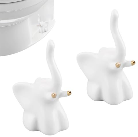 UFURMATE WC-Bolzenkappen, Keramik, niedliches Tier, WC-Schraubenabdeckung, Elefantenform, dekorative Kappen für den Boden der Toilette, 2 Stück