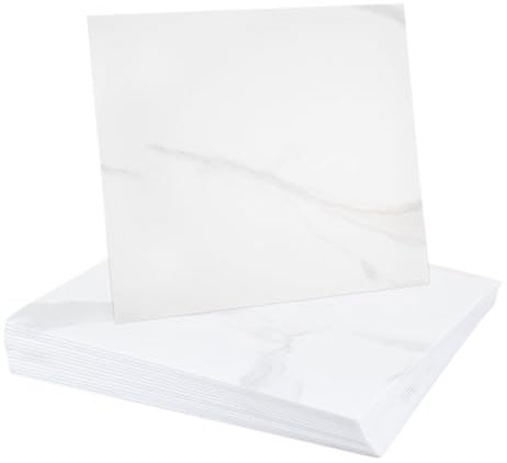 QUARKZMAN 15pcs Carreaux Marbre Adhésifs, Panneau Mural Imperméable Soubassement, 12x12 Carreaux PVC Adhésifs Pour Salle Bain, Cuisine, Salon, Design Blanc Classique