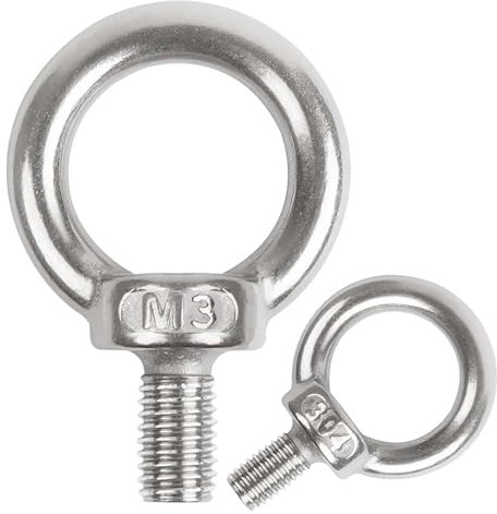 huruirui 10pcs Anillos de Elevación M3 Cáncamos Pernos Acero Inoxidable 304 Tornillos Argolla Pernos de Ojo para Fijación de Suspensión