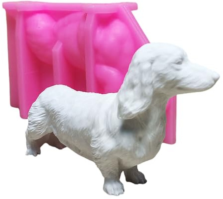 Ralondbey Epoxidharz-Form, Harz-Silikonformen zum Gießen von Dackel, Hundeform, Sammlerstück, Silikon-Dackel-Ornament-Form für Büro und Café