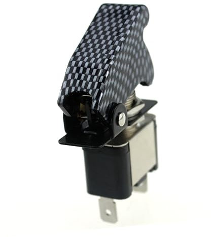 Alipis 12V Interruttore con Luce LED e Copertura Protettiva Design Compatto per Auto Barche Navi e Veicoli da Corsa Nero