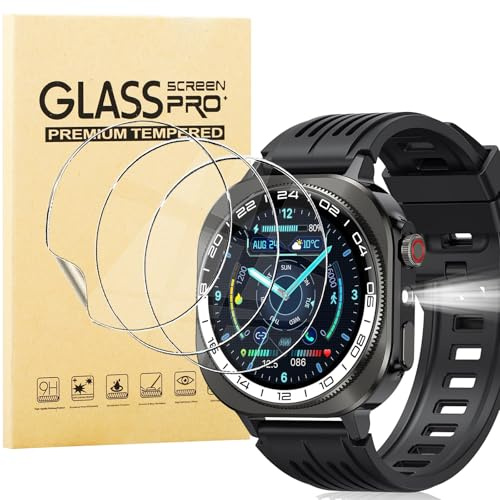 KUSINHOKA 3 Pezzi Pellicola Protettiva per Soudorv Smartwatch Y10 1.43 Pollici, HD Trasparente Anti-Graffio Protezione Schermo, Senza Bolle, Soft TPU Pellicola Protettivo per Orologio Soudorv Y10