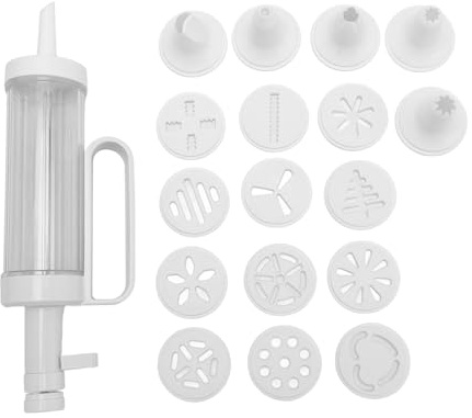 Fictory Juego de prensa de galletas, máquina multifuncional para hacer galletas con puntas de ribete, forma de galletas sin esfuerzo, herramienta versátil para hornear para decoración creativa