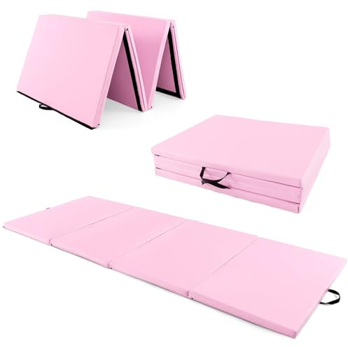 GYMAX Gymnastikmatte faltbar, tragbare Trainingsmatte mit Griffen & Klettverschlüssen, Weichbodenmatte, Turnmatte für Yoga, Gymnastik & Kampfsport, 300 x 117 x 5 cm