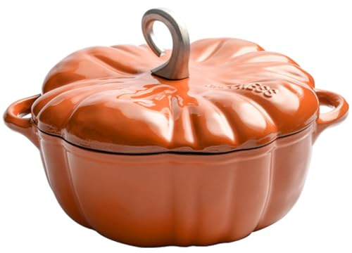 Cocotte Citrouille, Casserole Ceramique, Vaisselle Automne Pumpkin AntiadhéSive Convient Au Four, à La Plaque à Induction, Au Four à Micro-Ondes (Cornes de mouton)