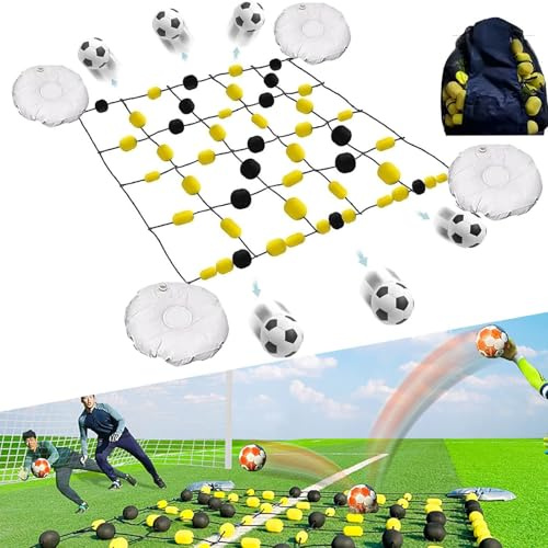 JIANGYUXINLI Trainer Portatile per Portieri | Allenatore a Rimbalzo Calcio | Reattore Deflettore di Palla | Angoli di rifrazione Multipli | con 4 Sacchi d'Acqua | Ideale per Bambini e Adulti