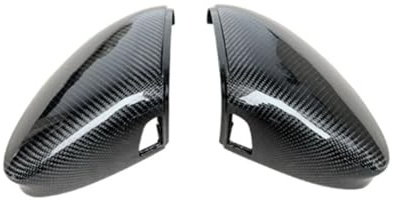Paar Spiegelkappen Für VW Für Golf 8 VIII MK8 2021 Rückspiegelabdeckungen Für Auto ABS Schwarz Glänzend/Carbon-Look,Seitenspiegelabdeckung, Rückspiegelgehäuse