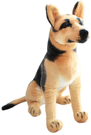 Générique Schäferhund aus Plüsch – aus PP-Baumwolle, weich, handgefertigt, Souvenir, realistische und Bequeme Schäferhundpuppe | Innenregal-Dekoration
