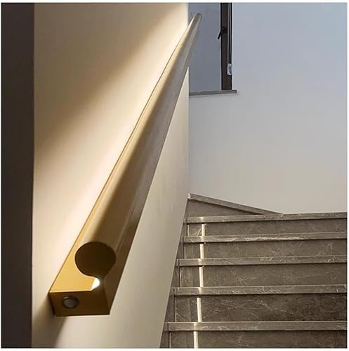 Pasamanos Pasamanos de escalera luminiscente con luz LED for interiores, sensor corporal, montaje en pared, for pasillos de villas. Escalera pasamano(Body sensing)