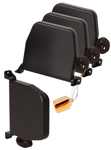 Rollwin 4x Rolladen Gurtwickler Aufputz - aus Deutschland - 155mm Lochabstand Braun Mini Rollladen Aufwickler mit 5m Gurt 14mm inklusive Rolladengurt
