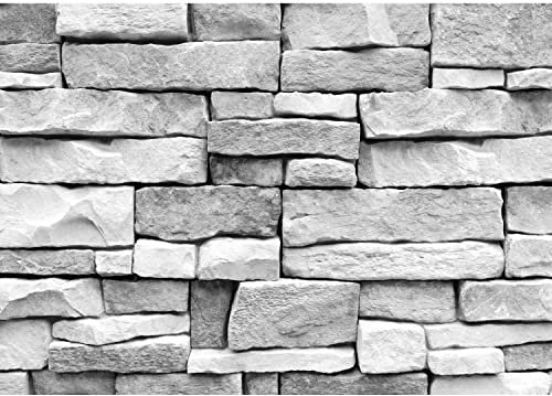 Runa Art Papel tapiz fotográfico 396 x 280 cm muro de piedra efecto 3D | Lana Decoración De Pared Sala Cuarto | Fabricación alemana | gris 9455012c