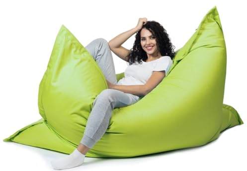 sunnypillow XXL Sitzsack, Riesensitzsack Outdoor & Indoor 180 x 145 cm mit 380L Styropor Füllung Sessel für Kinder & Erwachsene Sitzkissen Sofa Beanbag viele Farben und Größen zur Auswahl Grün