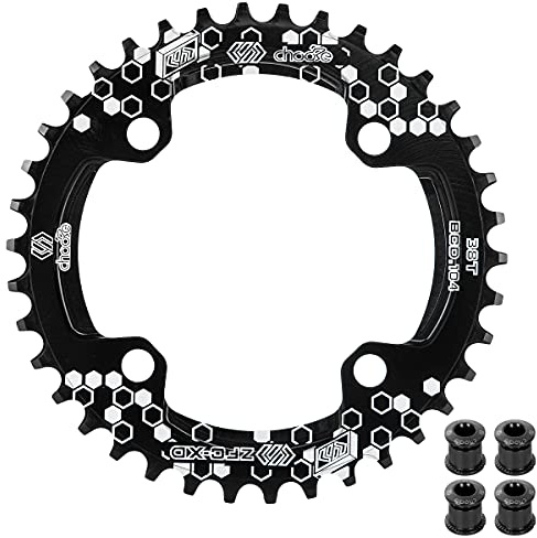 EASTERN POWER Plato 38 Dientes BCD 104, Plato BCD 104 Bicicleta Montaña, Aluminio Monoplato 38 Dientes MTB, Negro