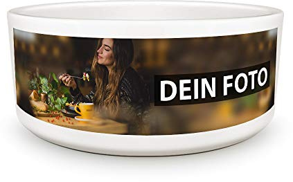 Tassendruck Schüssel selbst individuell gestalten/Personalisierbar mit eigenem Foto bedrucken/Fototasse/Motivtasse/Werbetasse/Firmentasse mit Logo/Schüssel - 15 cm Durchmesser