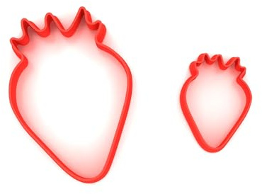 Custom Cutters Strawberry Shape Cutters | MINI/Small Plastic Cutter for Baking, Fondant, Clay, Pastry, Icing, Jewellery (3CM + 5CM)